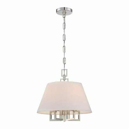CRYSTORAMA Polished Nickel Westwood 5 Light Chandelier with Silk Shade by Libby Langdon 2255-PN